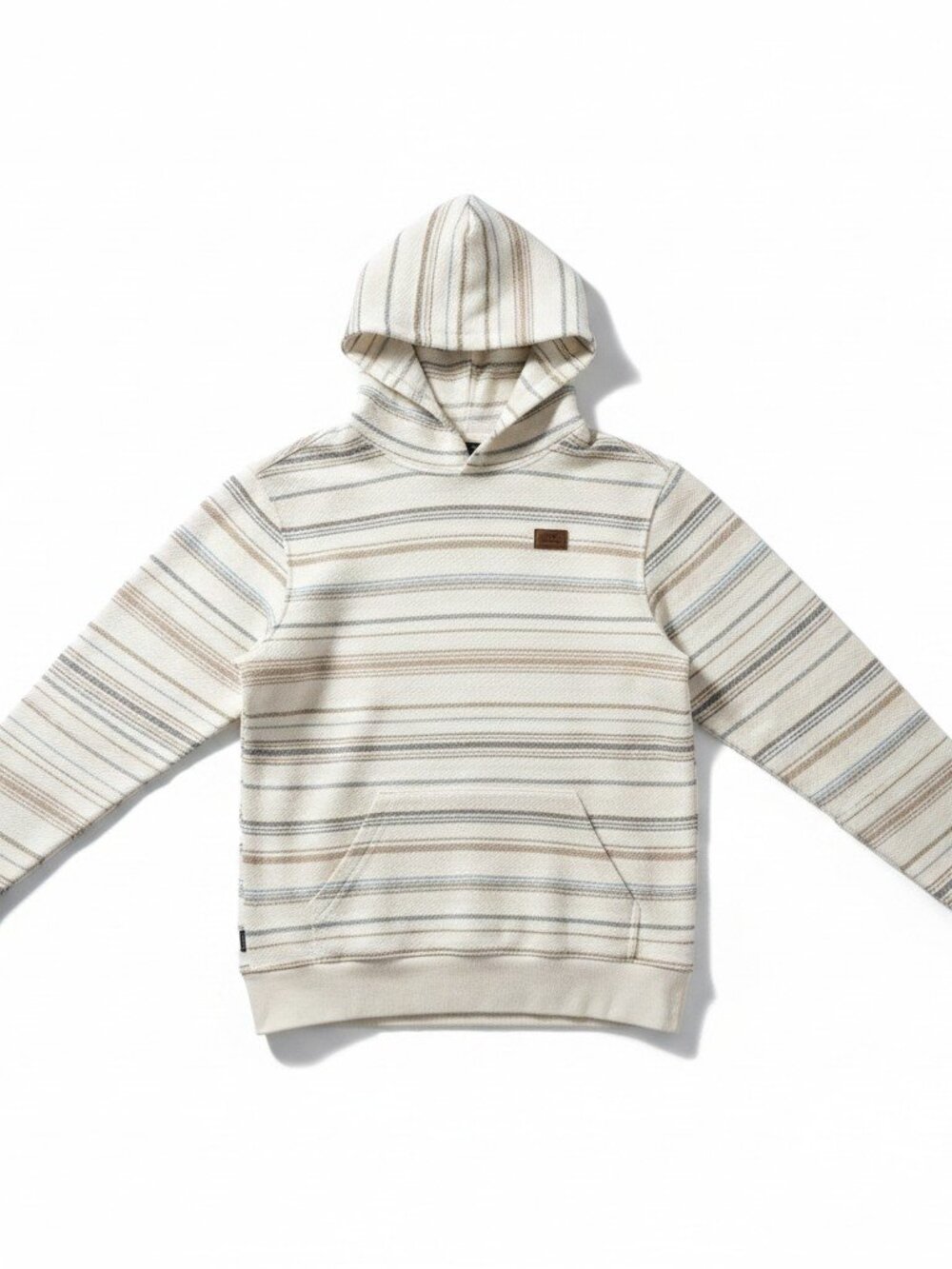O'Neill Cream Hooded Sweatshirt with Blue & Brown Stripes